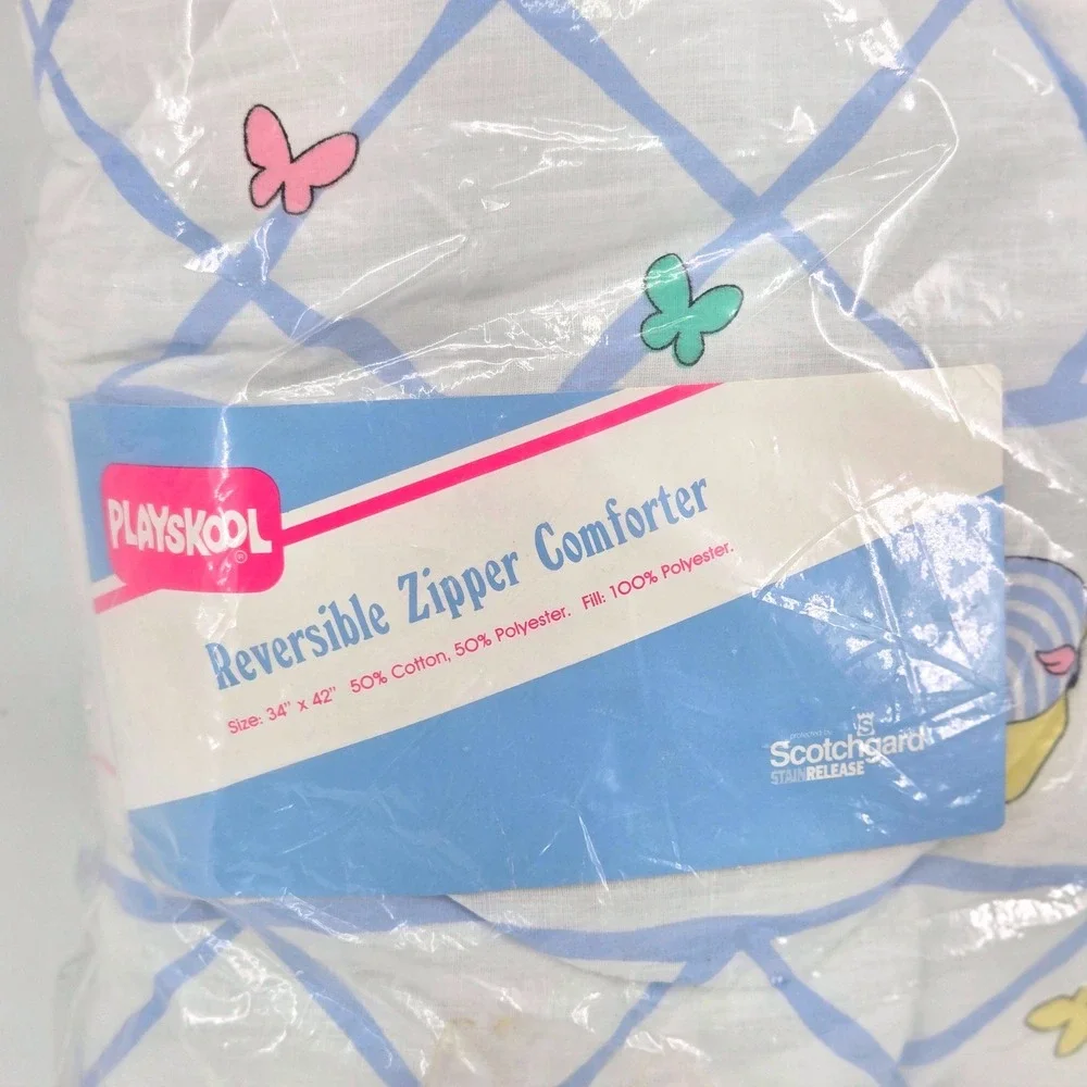 Playskool Reversible Nursery Crib Baby Blanket Comforter 90s Vintage 1991 NEW